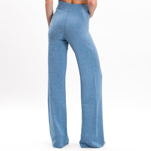 Kontatto-Elastic waist knitted trousers - sugar paper