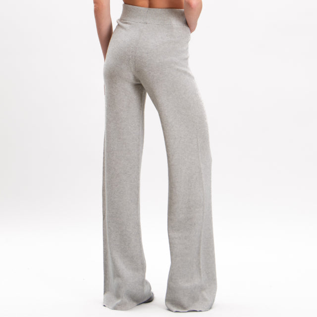 Kontatto-Elastic waist knitted trousers - light grey