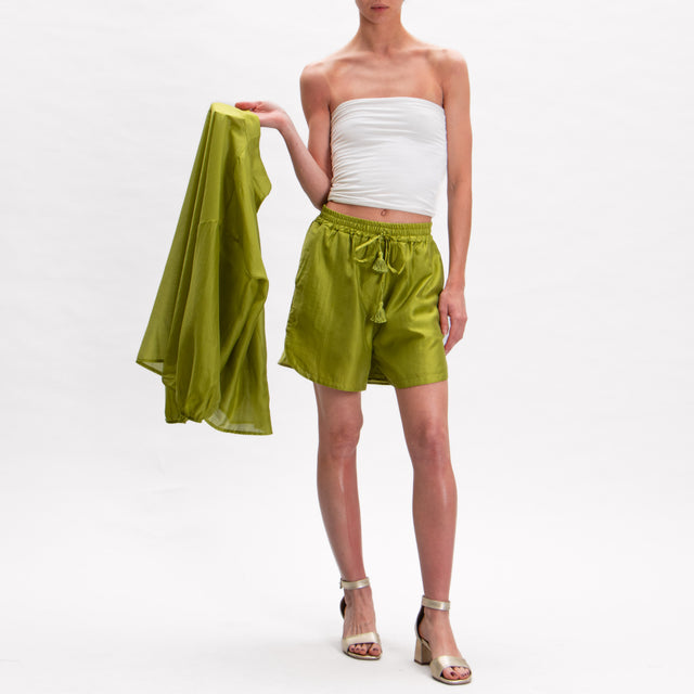 Tensione in-Shorts mussola con elastico - olio