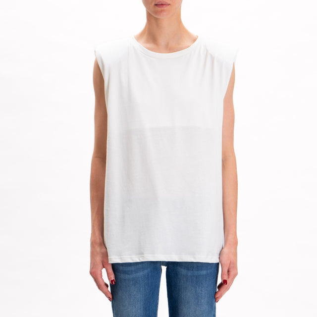 Vicolo-T-shirt smanicata con spalline - bianco